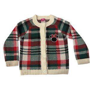 Disney Plaid Sweater - Red, Green, Cream